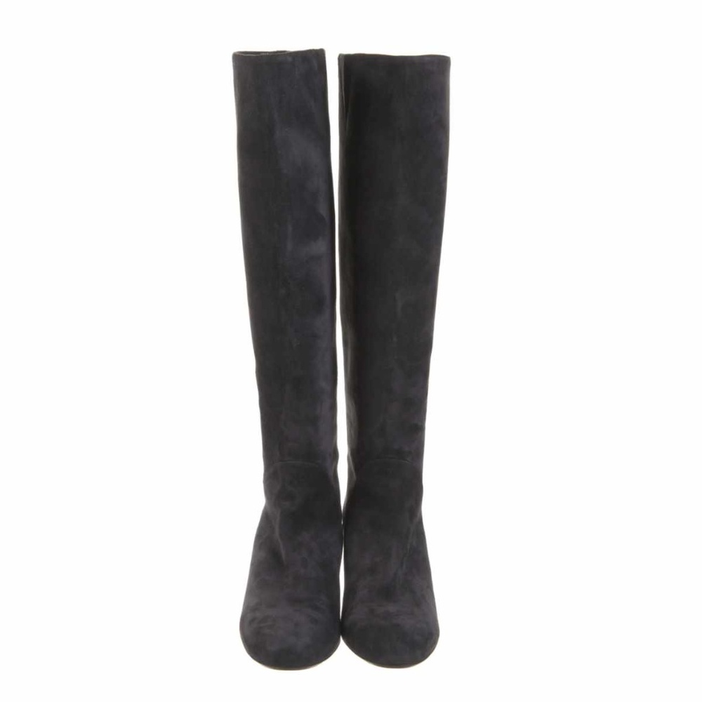 BOTTEGA VENETA Boots Size: 7.5 | IT 37.5 Navy blue suede pull-on low heels